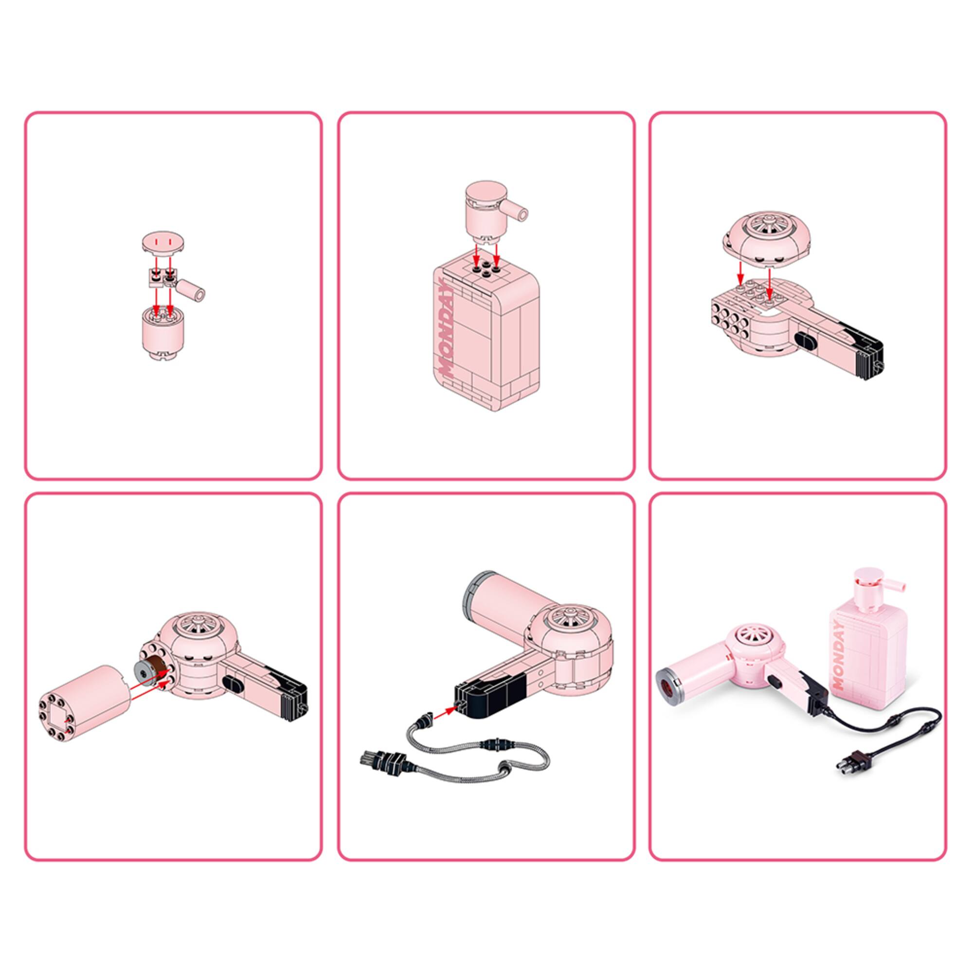 MAX Premium Beauty Series™ Hair Dryer & Monday Shampoo Building Bricks Set